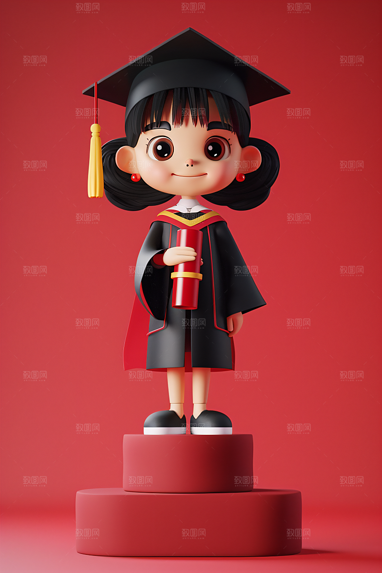3D毕业生高清形象模型