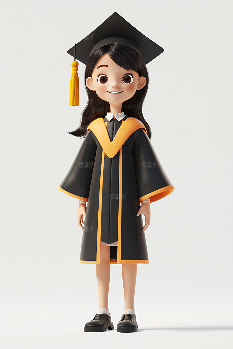 3D毕业生学生高清模型