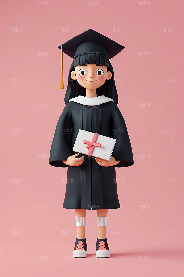 3D毕业生学生立体模型