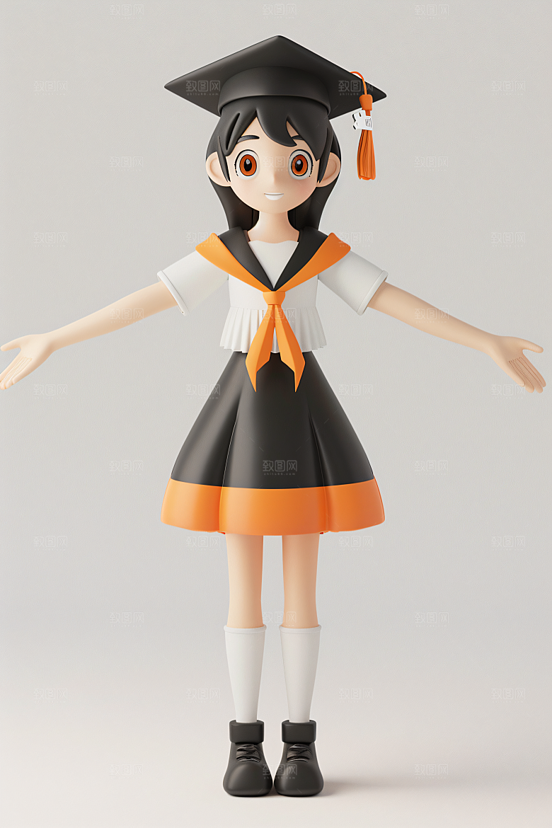 3D毕业生肖像高清模型