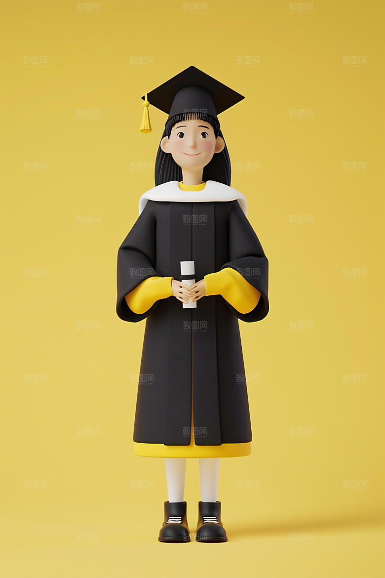 3D毕业生高清形象模型