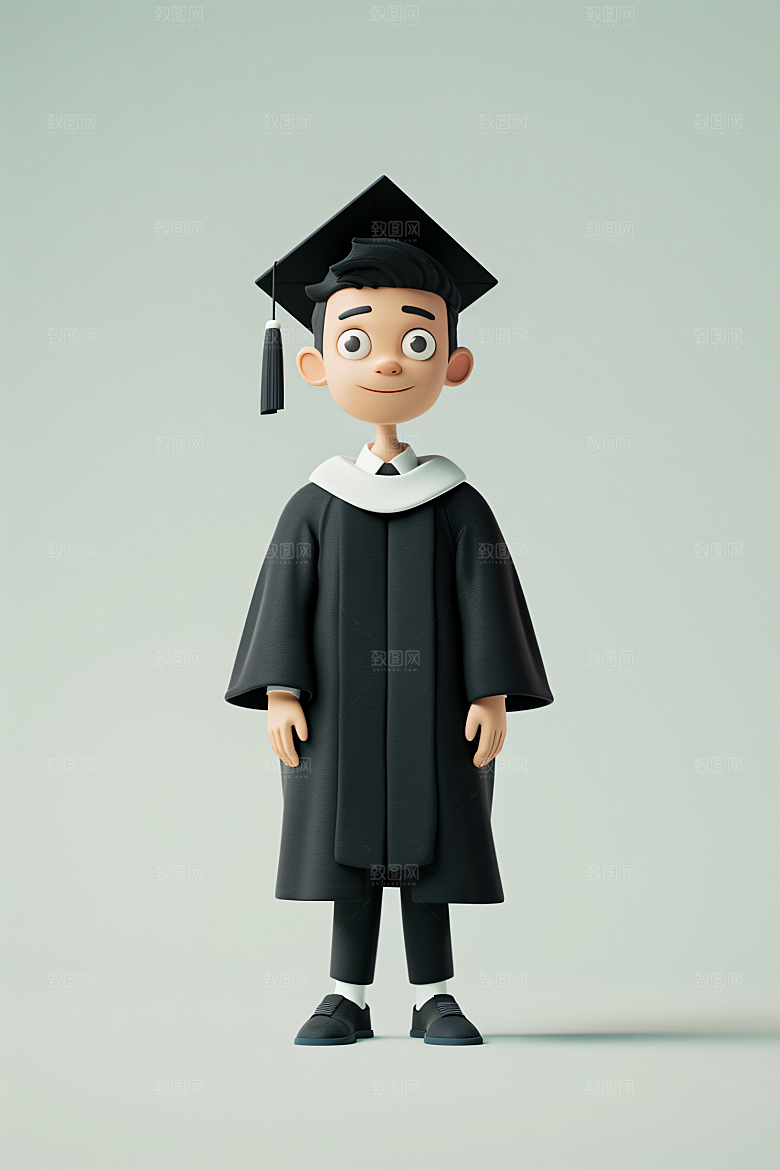 3D毕业生学生C4D模型
