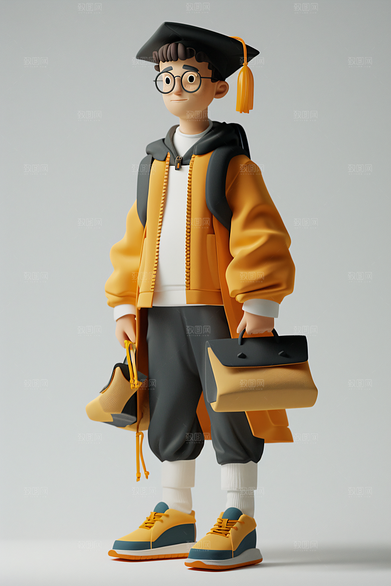 3D毕业生全身照形象模型