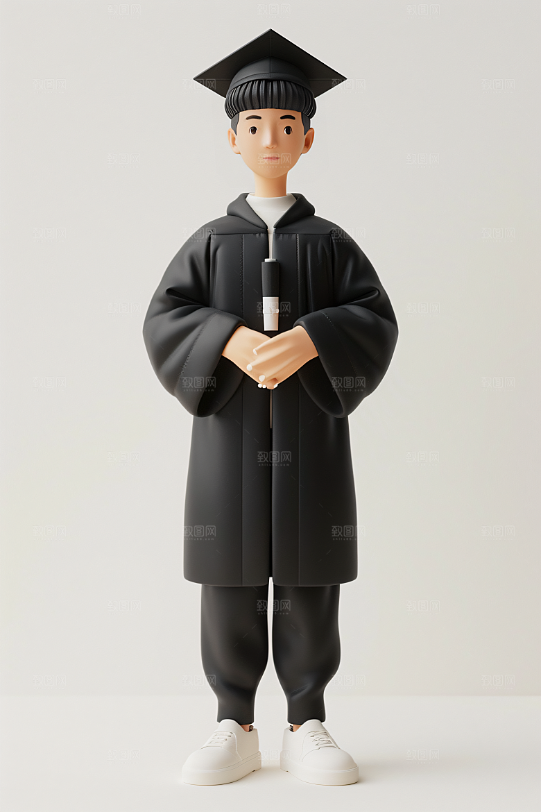 3D毕业生肖像全身照模型