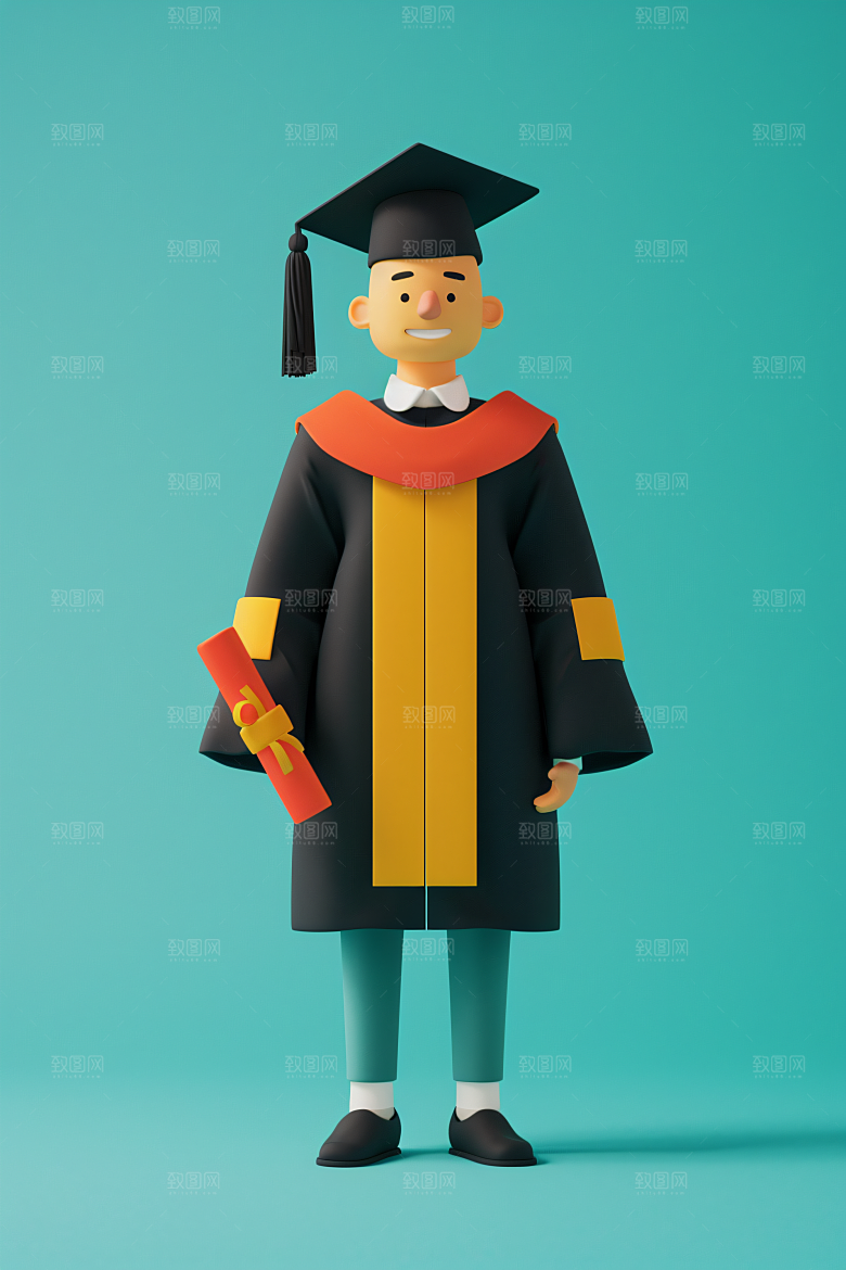 3D毕业生学生毕业季模型