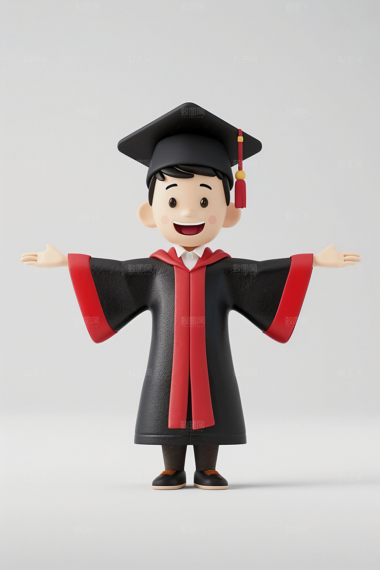 3D毕业生形象学生模型