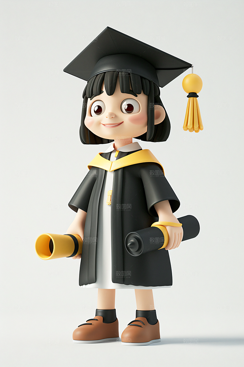 3D毕业生学生高清模型