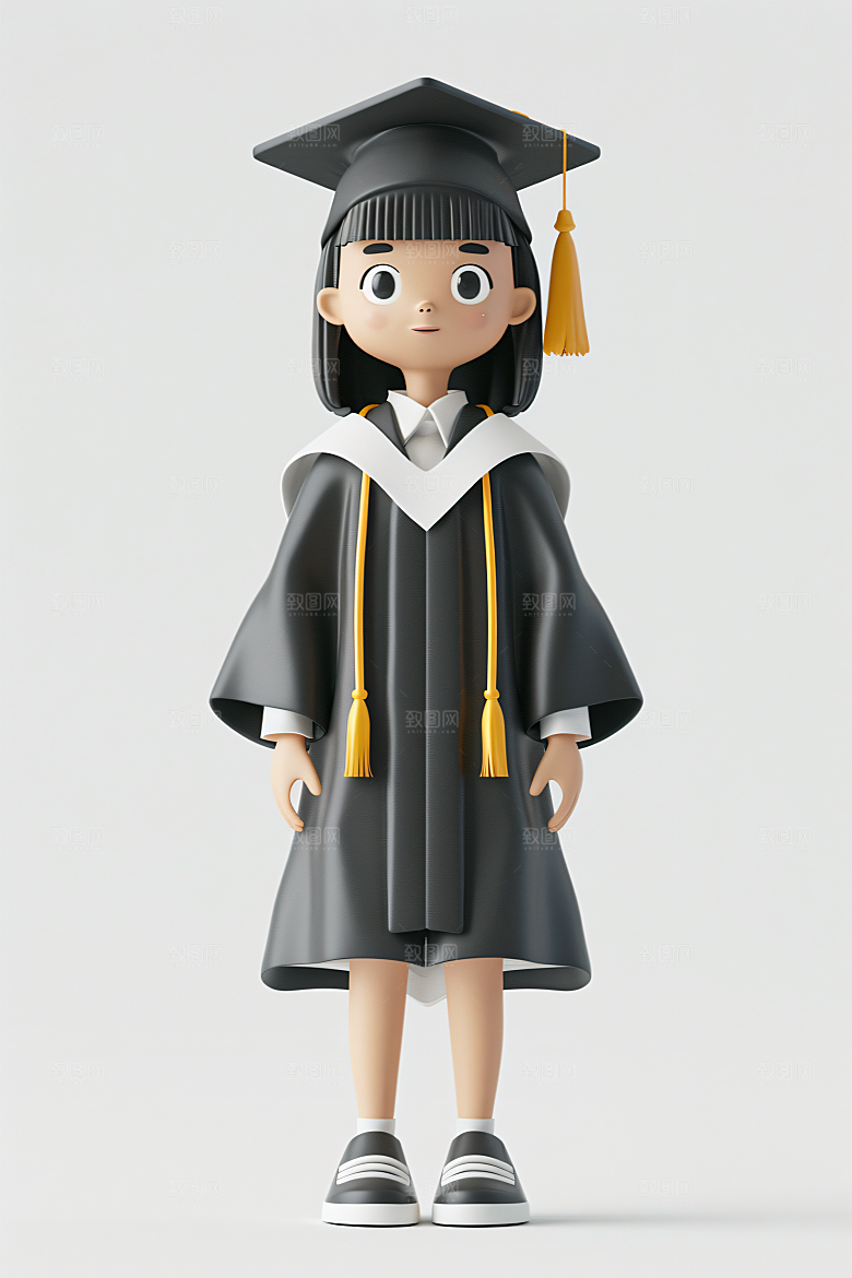 3D毕业生肖像高清模型