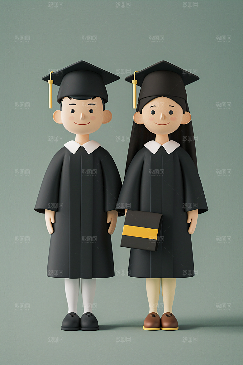 3D毕业生立体学生模型