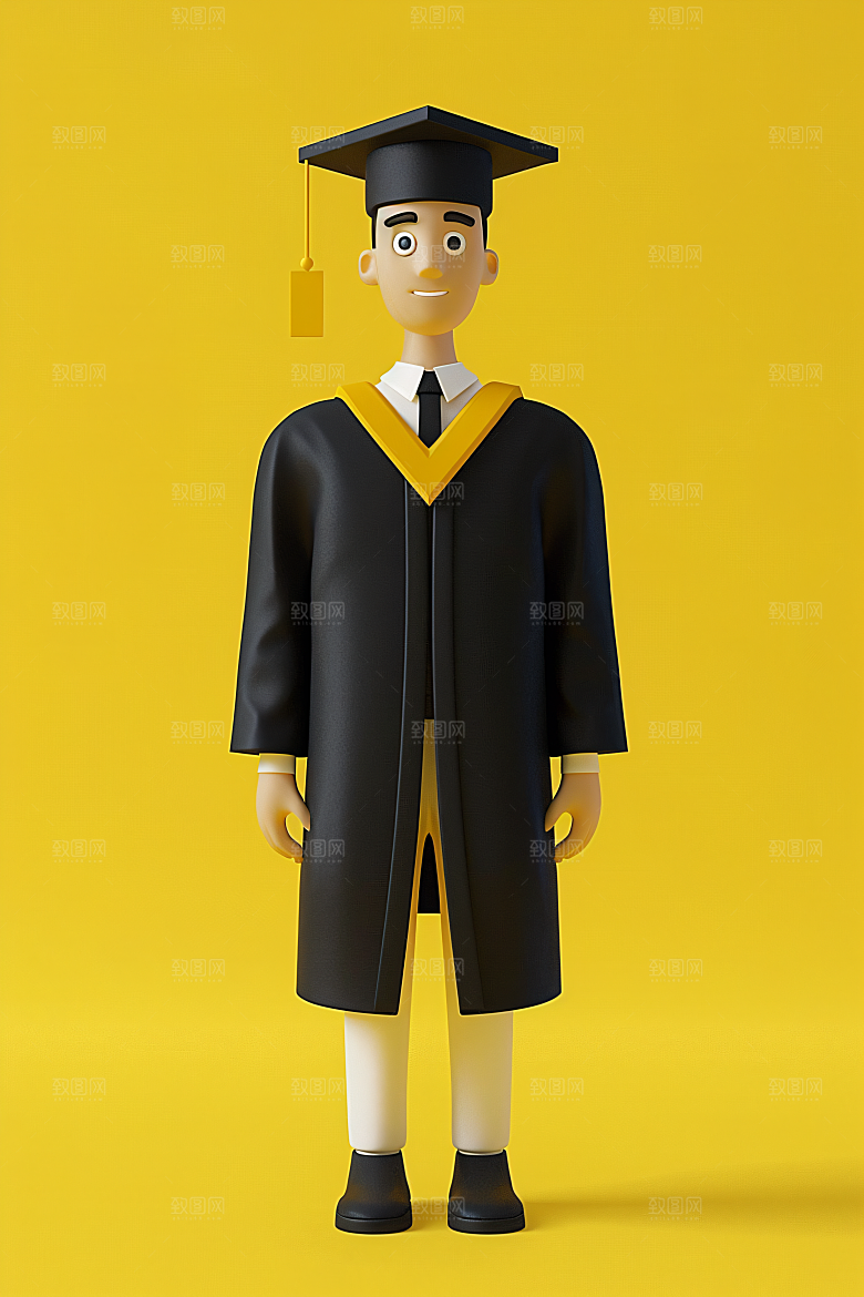 3D毕业生立体高清模型
