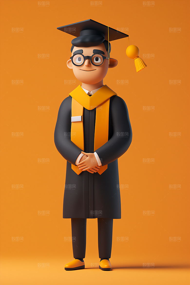 3D毕业生学生形象模型