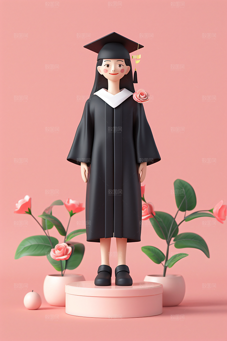 3D毕业生高清立体模型