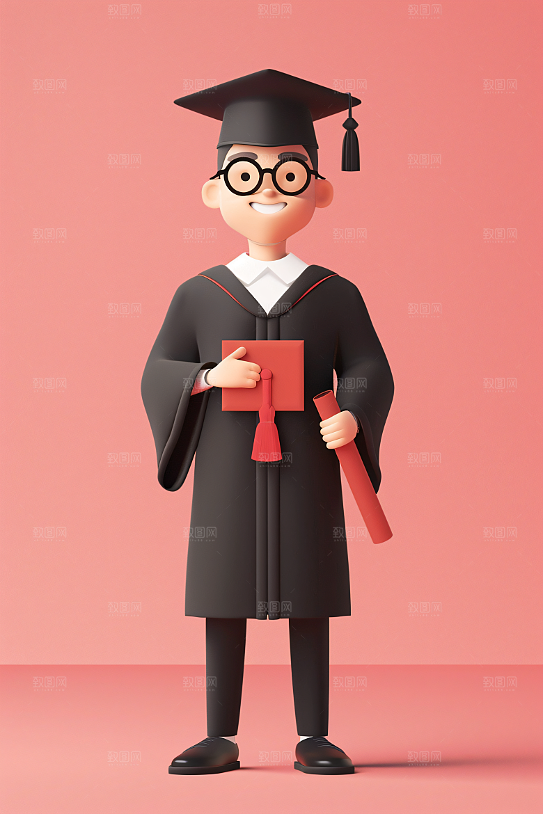 3D毕业生学生C4D模型