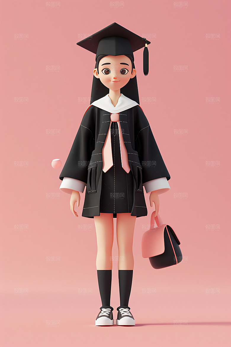 3D毕业生全身照高清模型