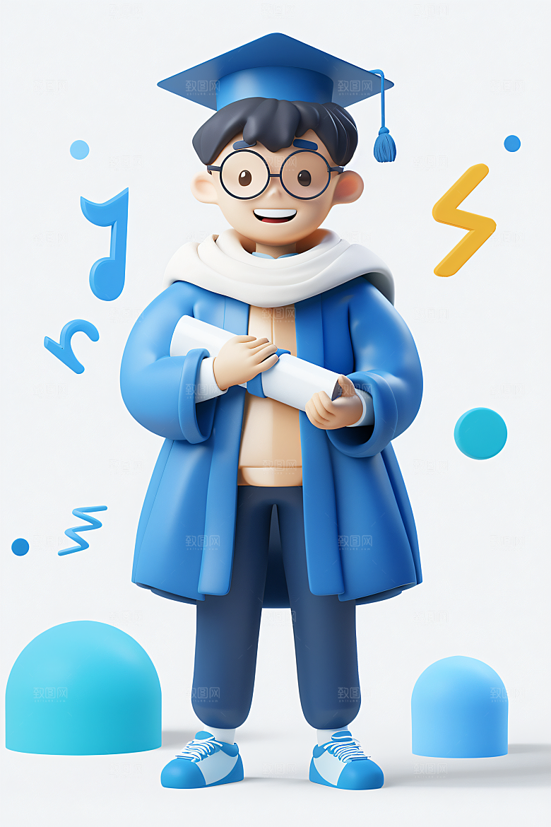 3D毕业生学生毕业季模型
