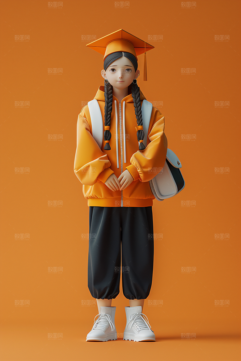 3D毕业生肖像C4D模型