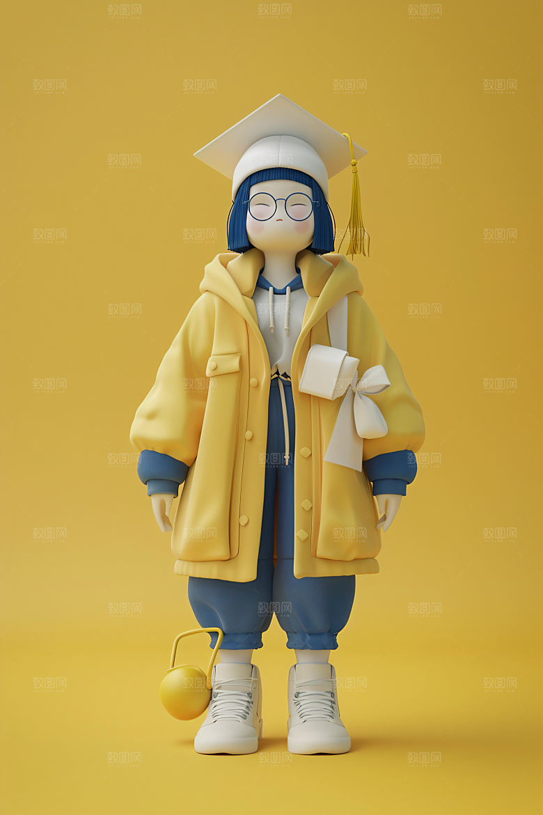 3D毕业生学生C4D模型