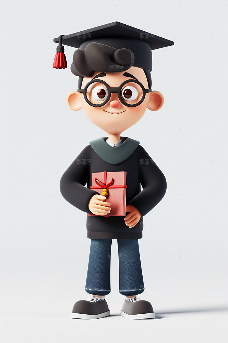 3D毕业生学生高清模型