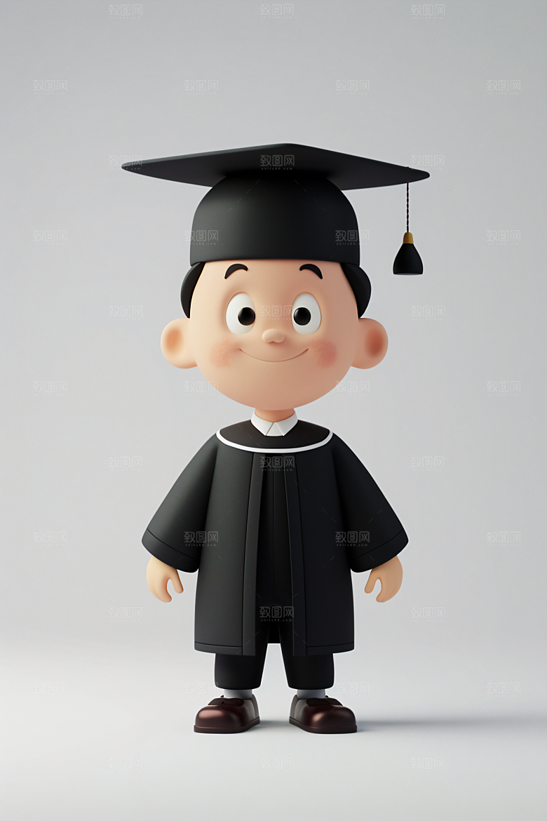 3D毕业生肖像人物模型