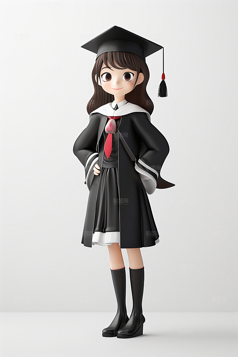 3D毕业生立体学生模型