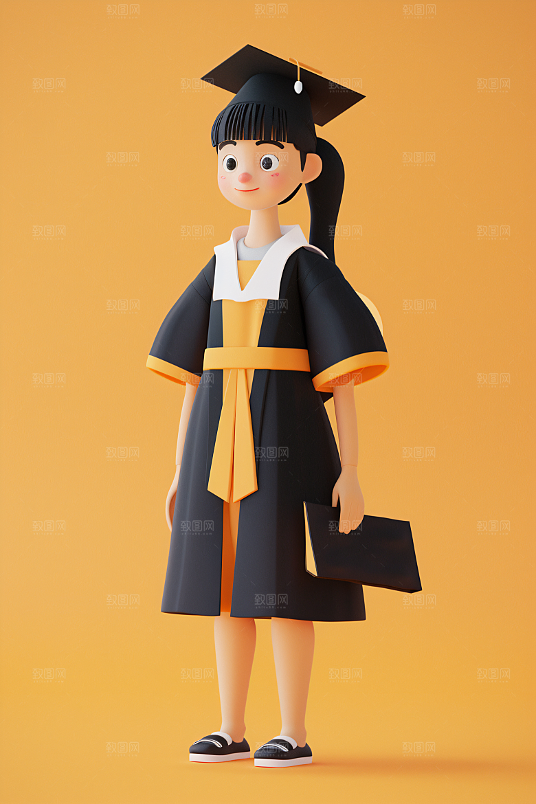 3D毕业生高清立体模型