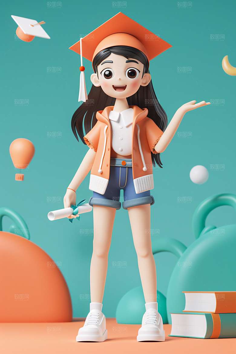3D毕业生肖像立体模型
