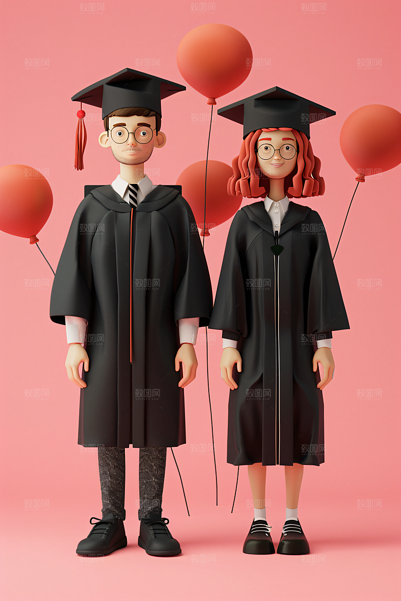 3D毕业生形象学生模型