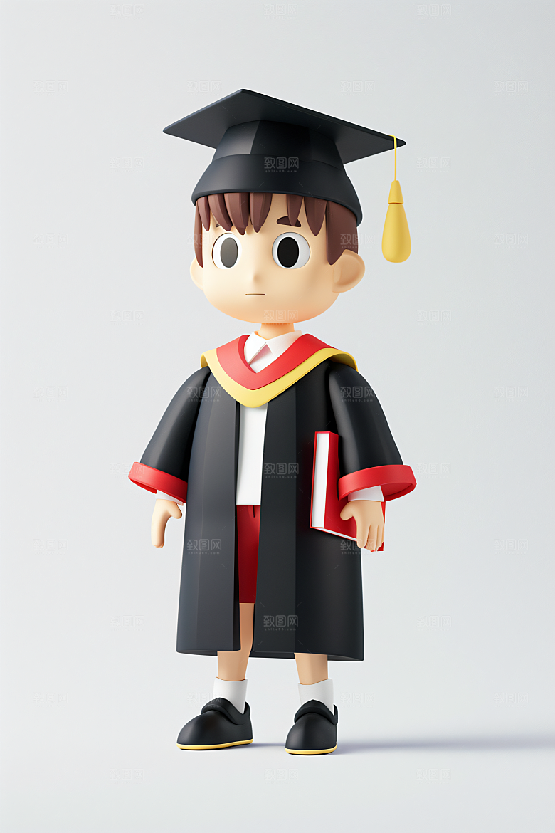 3D毕业生形象学生模型