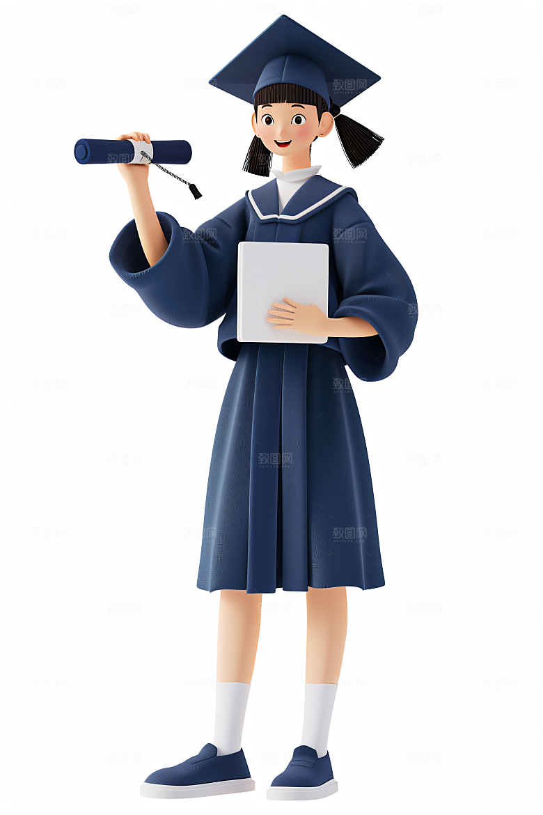 3D毕业生学生毕业季模型