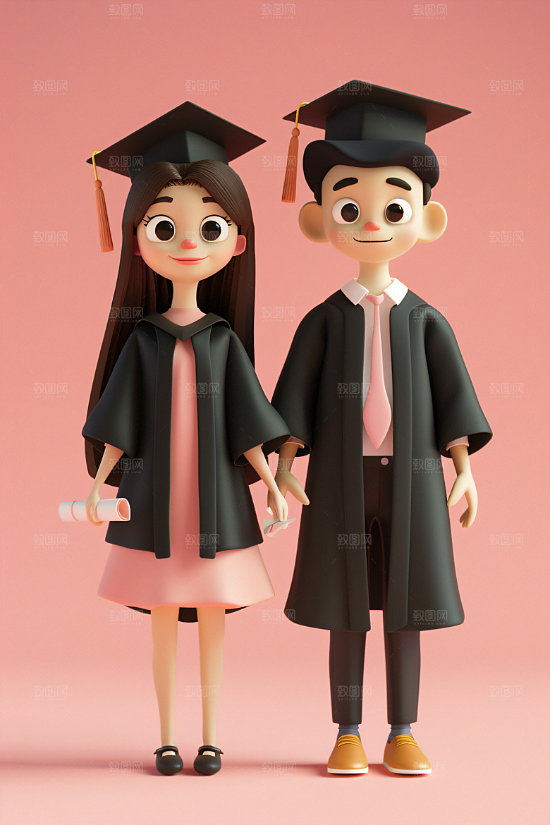 3D毕业生学生毕业季模型