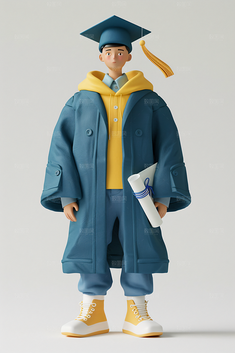 3D毕业生学生形象模型
