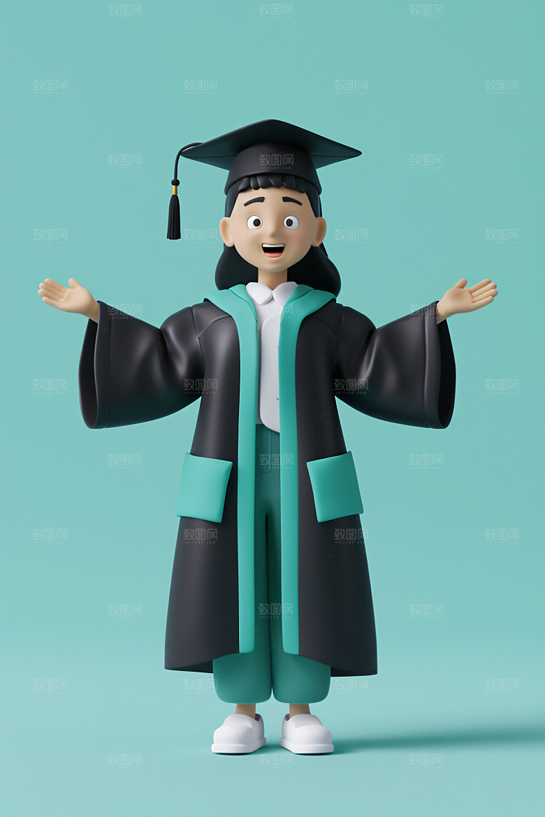 3D毕业生全身照形象模型