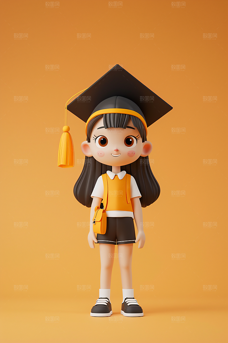 3D毕业生学生形象模型