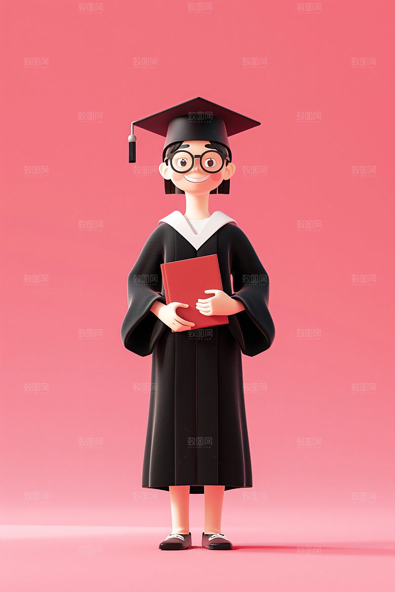3D毕业生学生毕业季模型