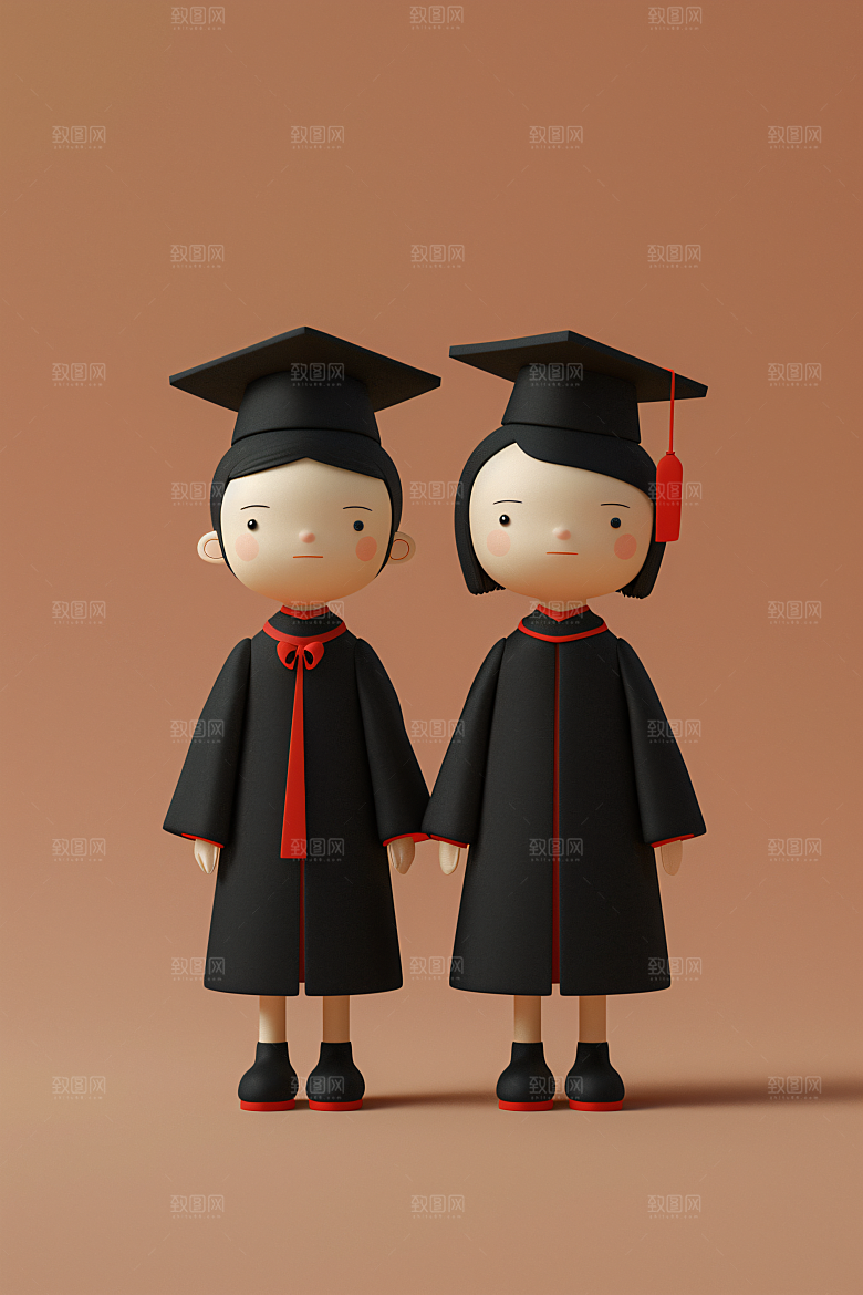 3D毕业生高清学生模型
