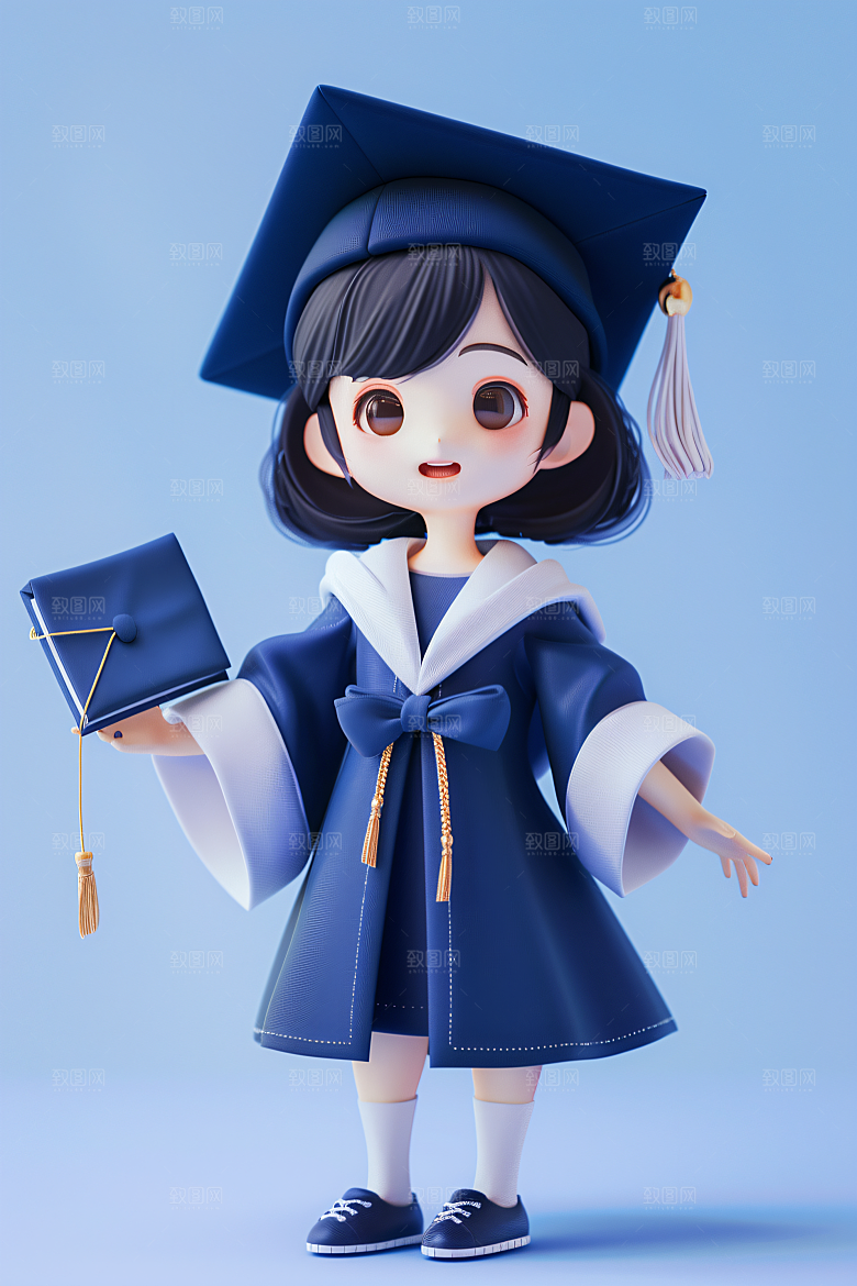 3D毕业生毕业季形象模型