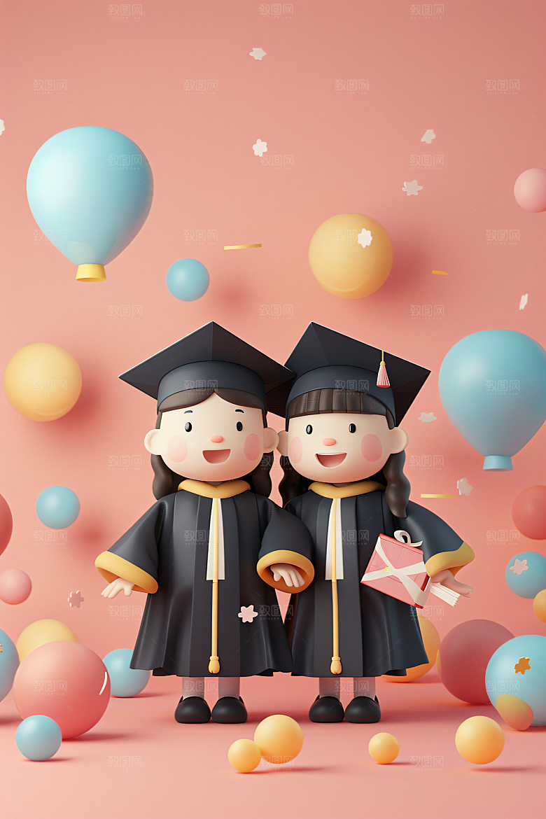 3D毕业生C4D立体模型