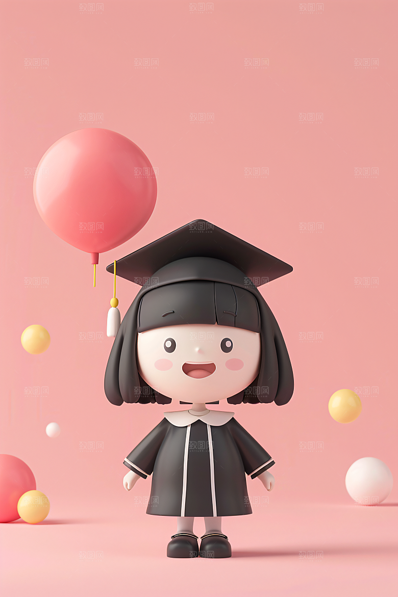 3D毕业生立体C4D模型