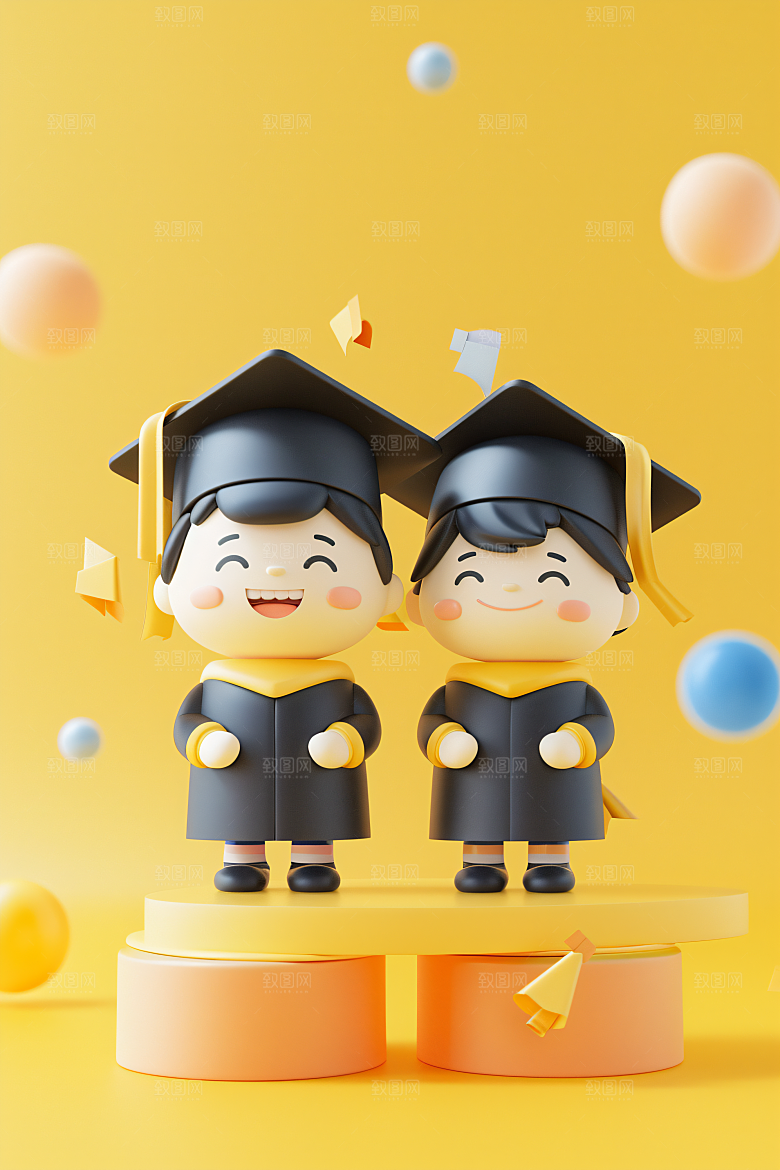 3D毕业生学生高清模型