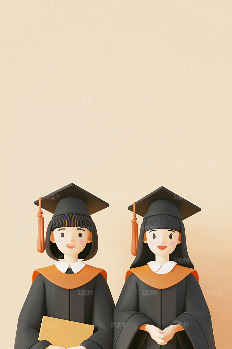 3D毕业生学生毕业季模型