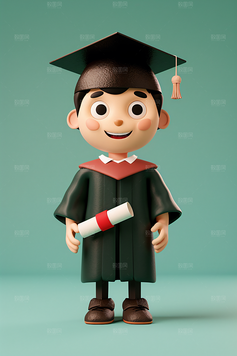 3D毕业生学生高清模型