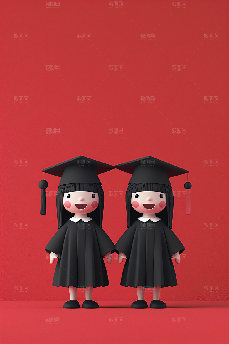 3D毕业生立体学生模型