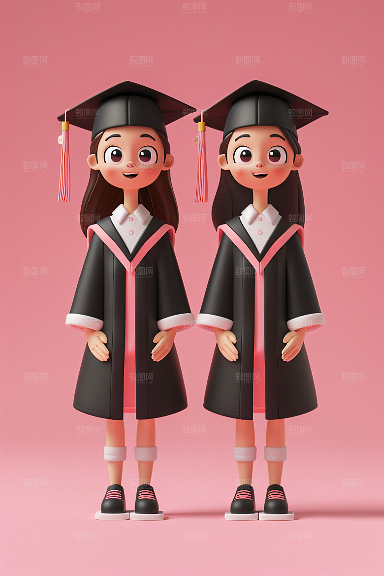 3D毕业生人物学生模型