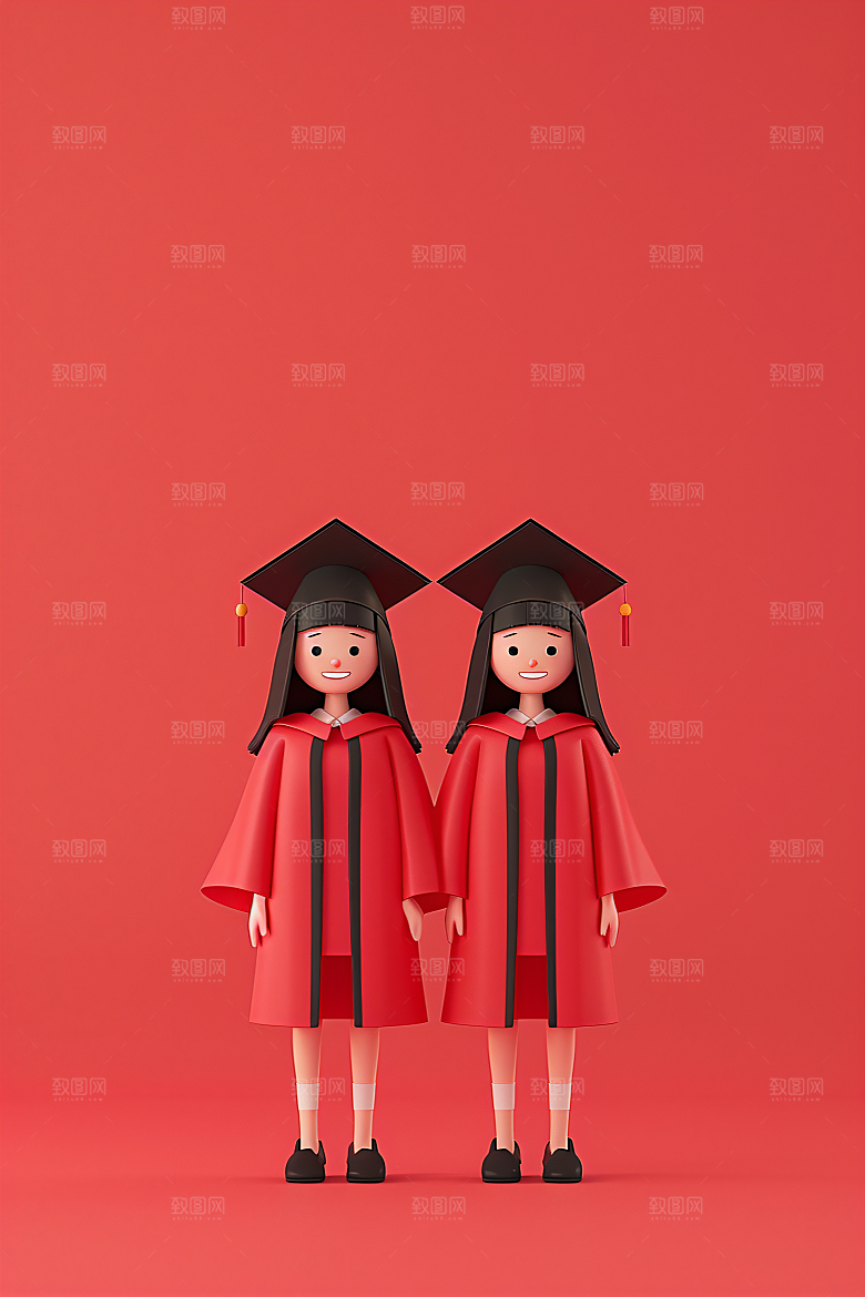 3D毕业生学生肖像模型