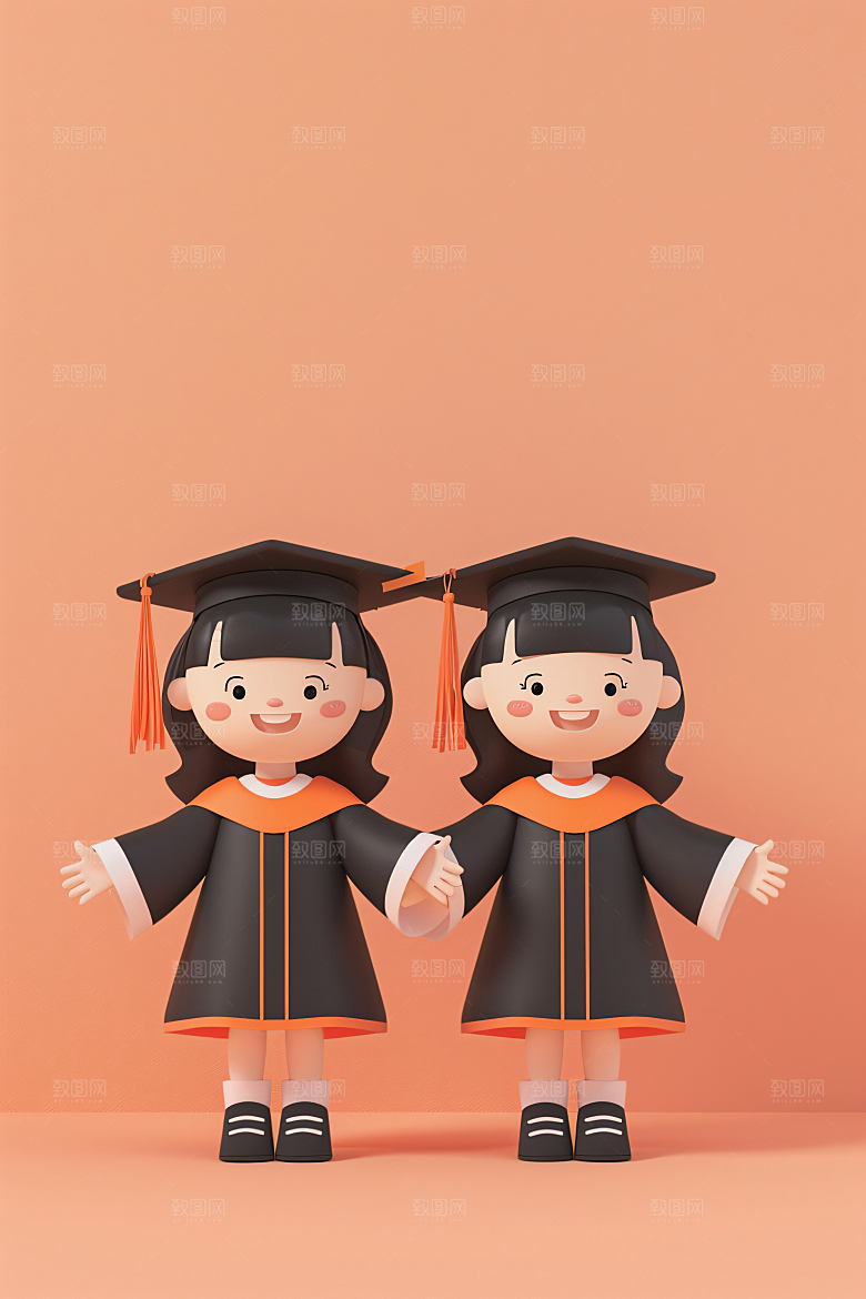 3D毕业生学生立体模型