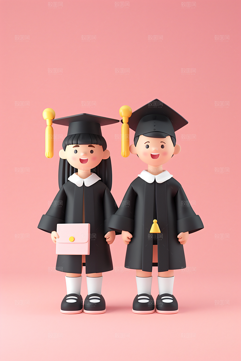 3D毕业生学生立体模型