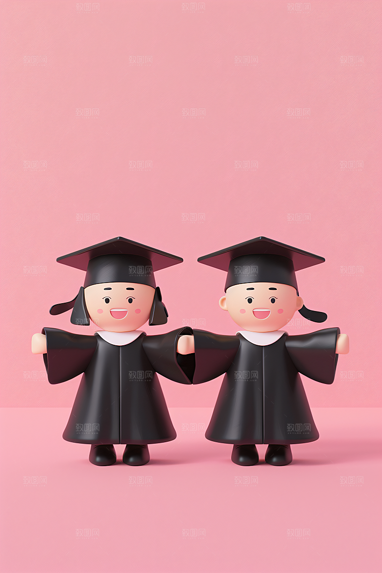 3D毕业生学生立体模型