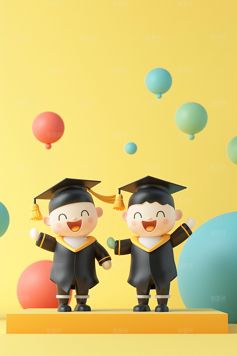 3D毕业生全身照高清模型