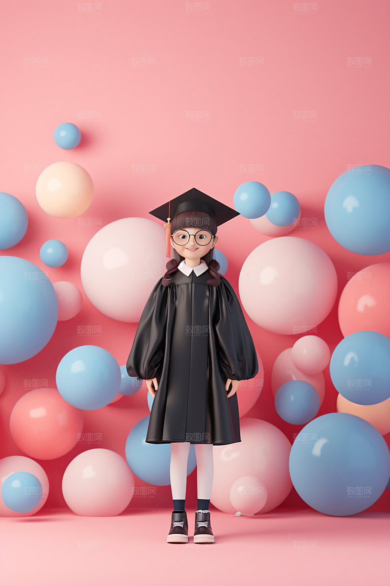 3D毕业生C4D粘土人模型