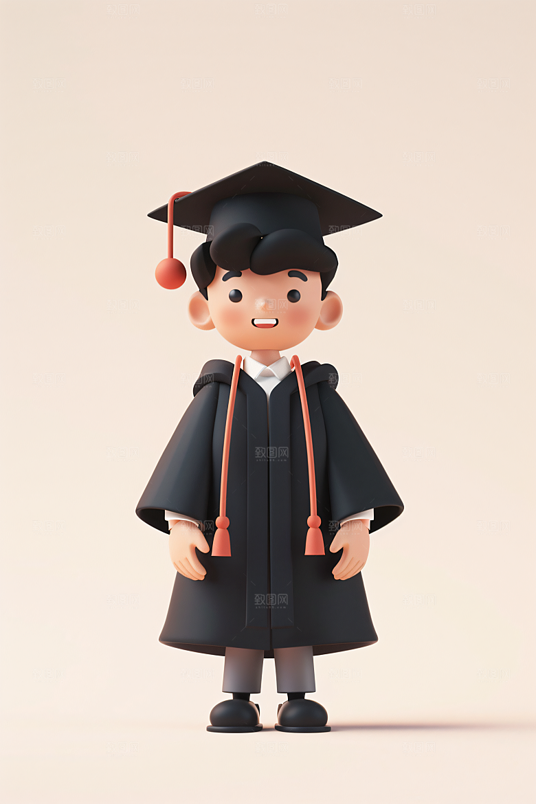 3D毕业生学生全身照模型